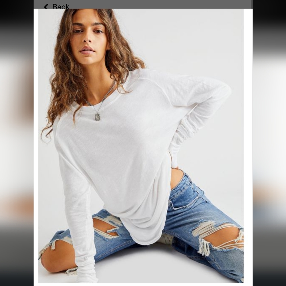 Free people White Arden Tee